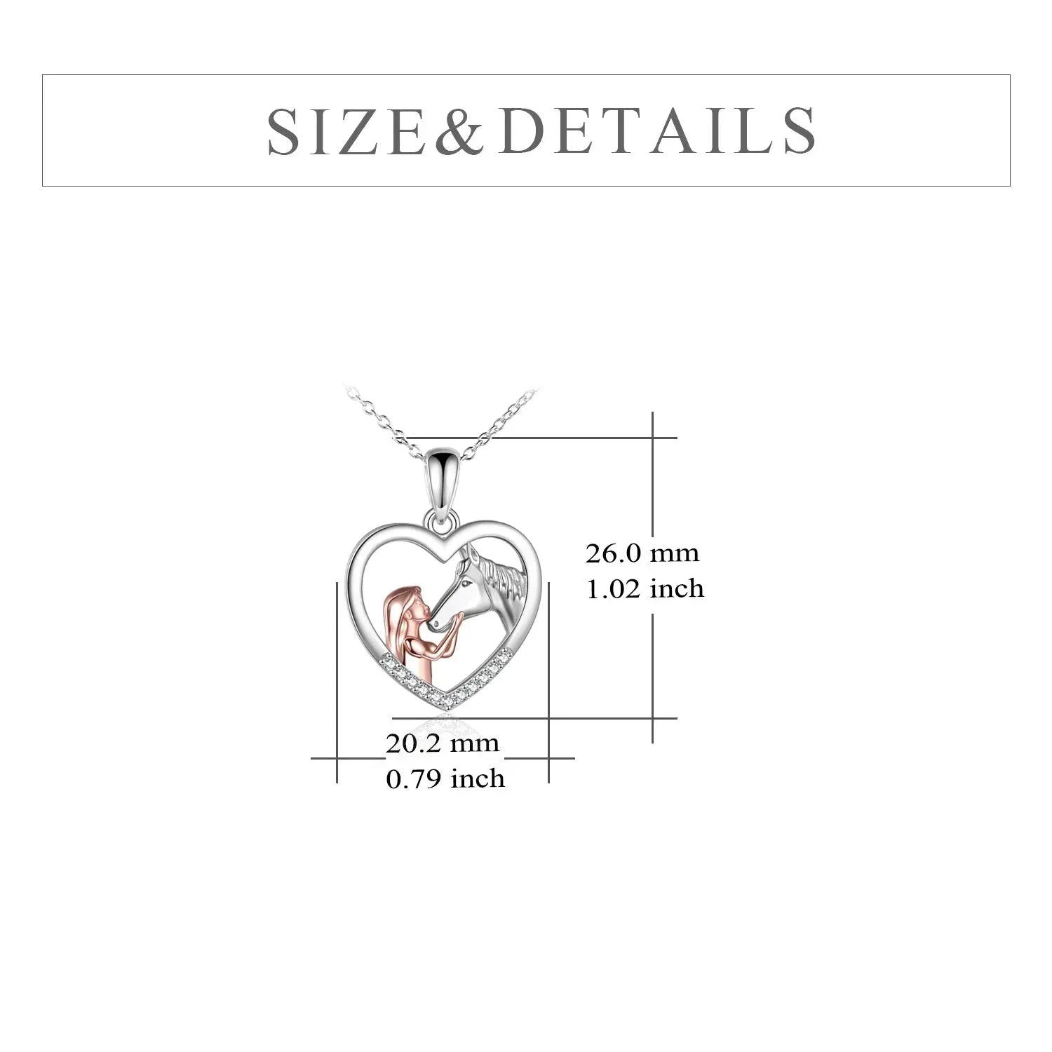 Girls and Horse Pendant Necklace Sterling Silver Gifts for Women Girls - Bellarte Enchanté Girls and Horse Pendant Necklace Sterling Silver Gifts for Women Girls
